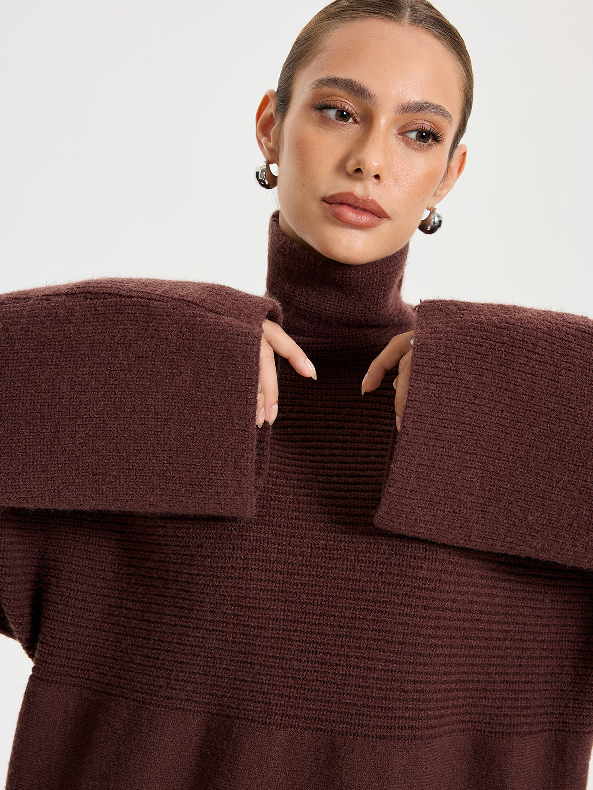 Turtleneck Knit Top and Maxi Skirt Set