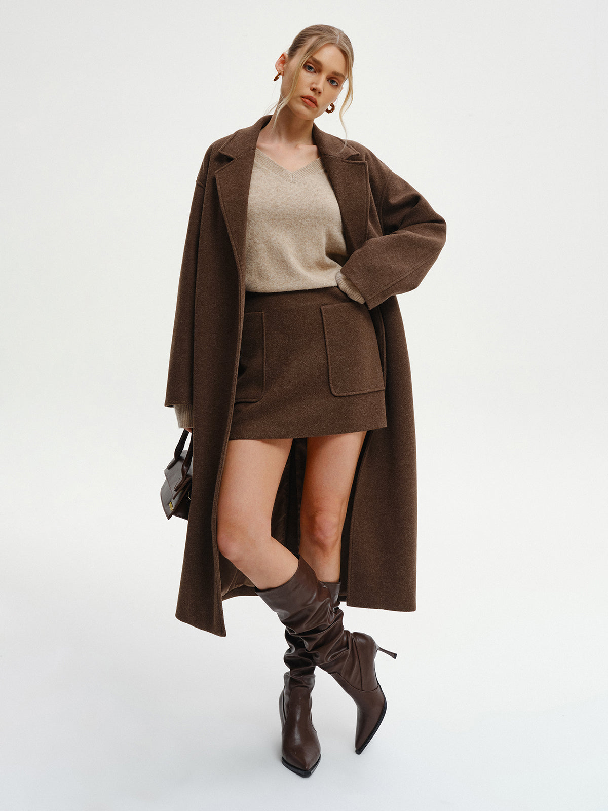 Oversized Tweed Long Coat