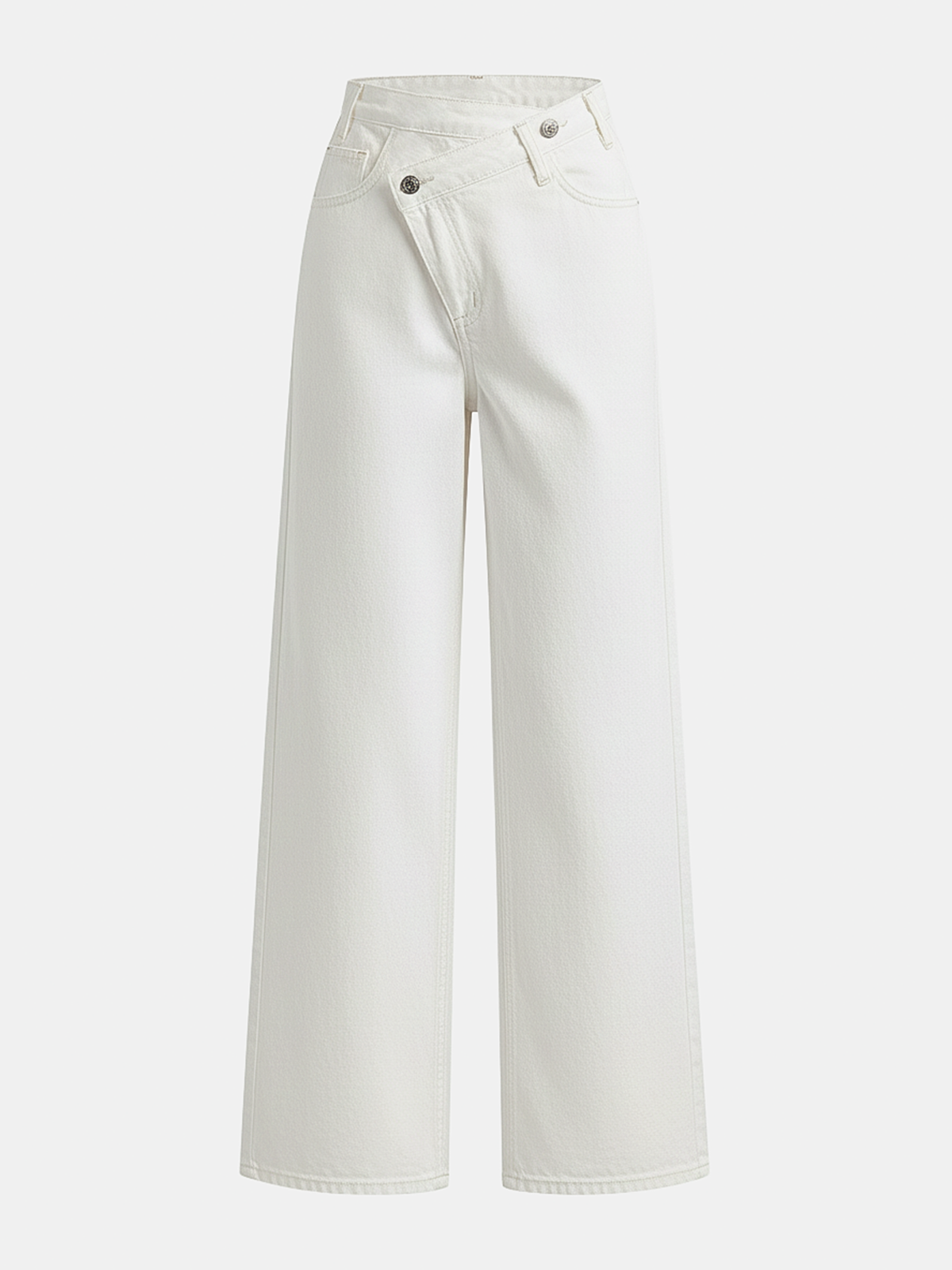 Asymmetric Waist Wide-Leg Jeans