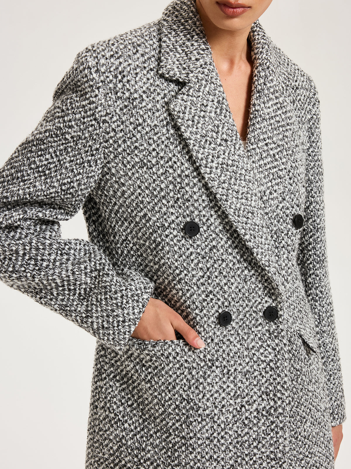 Wool-Blend Tweed Double-Breasted Blazer