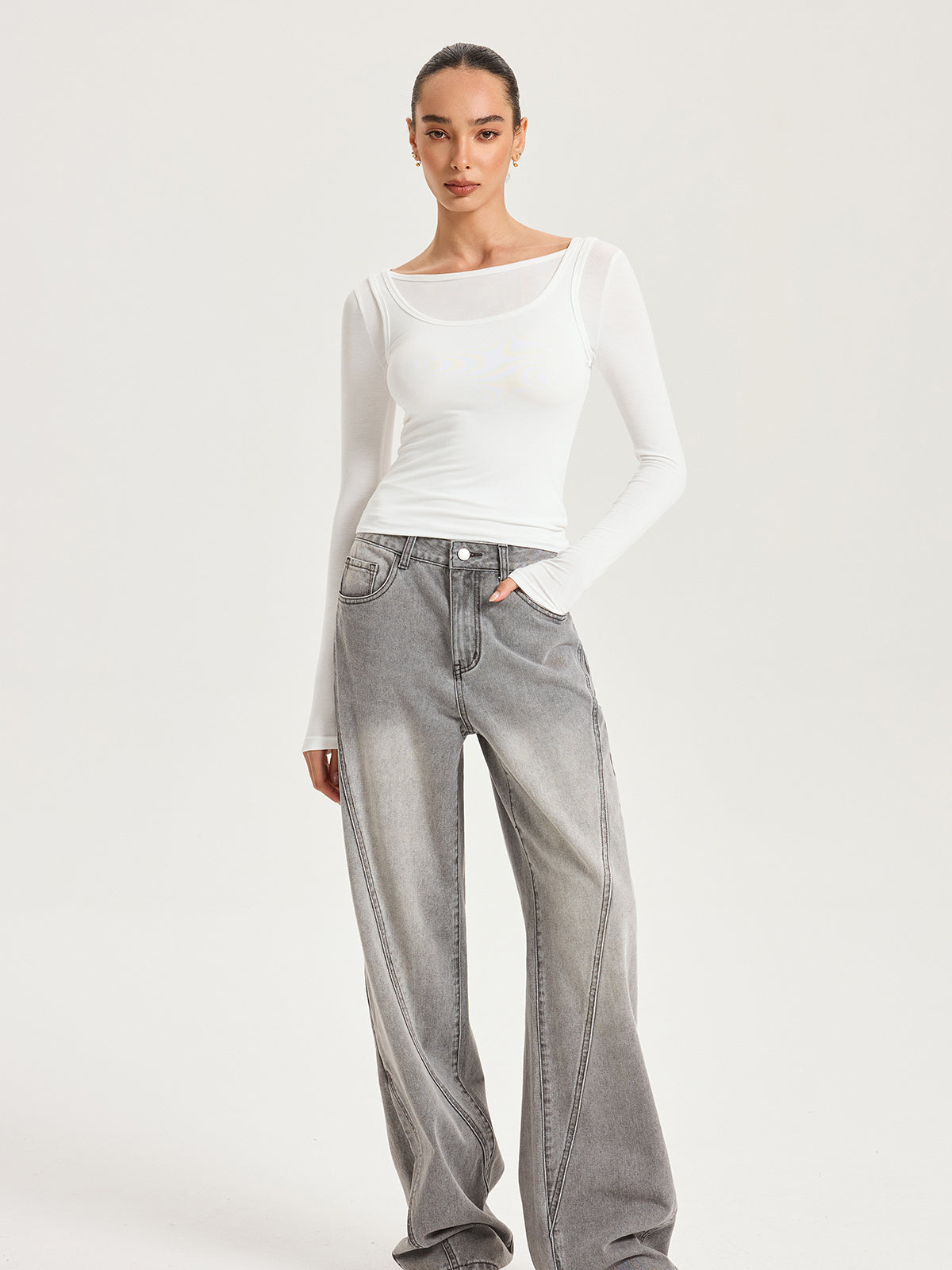 2 in 1 Long-Sleeve Top