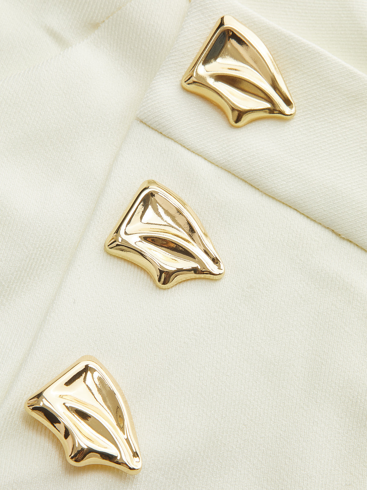 Mid-Waist Asymmetric Metal Detail Wide-Leg Pants